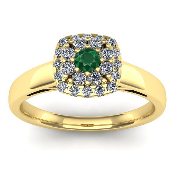 Inel cu smarald rotund