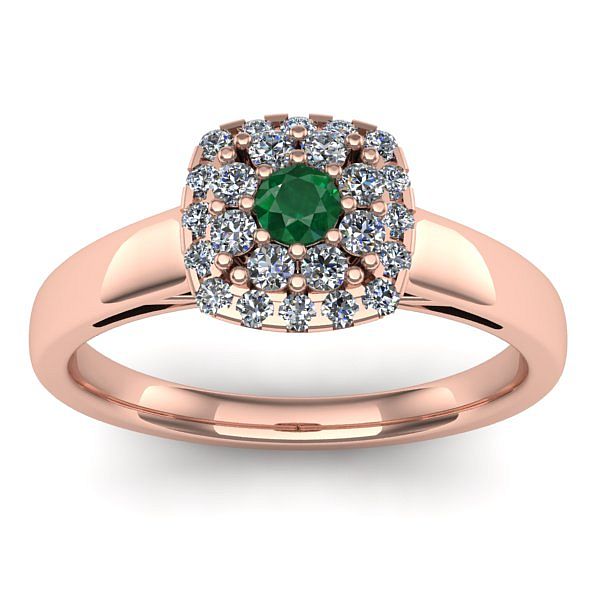 Inel de logodna cu smarald rotund