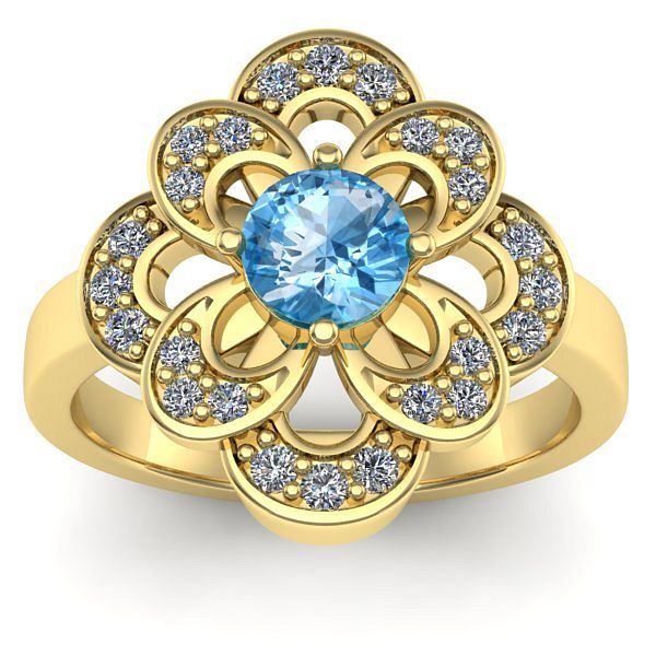 Inel de logodna cu topaz blue rotund