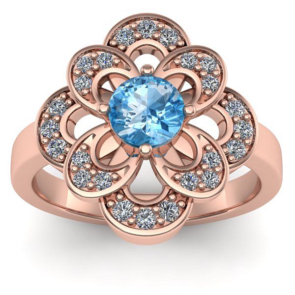Inel de logodna cu topaz blue rotund
