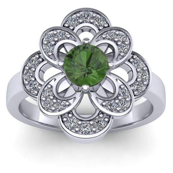 Inel logodna cu peridot rotund
