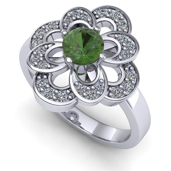 Inel din aur alb cu peridot