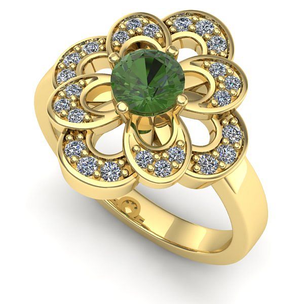 Inel din aur galben cu peridot