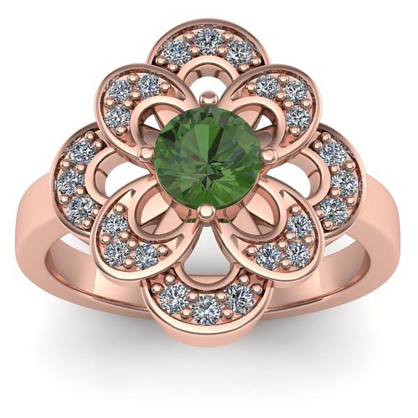 Inel logodna cu peridot rotund