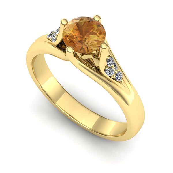 Inel din aur galben cu citrin
