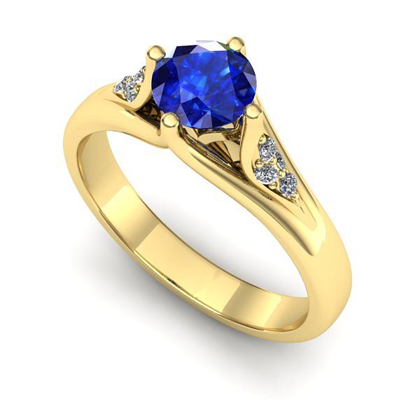 Inel de logodna din aur galben cu safir