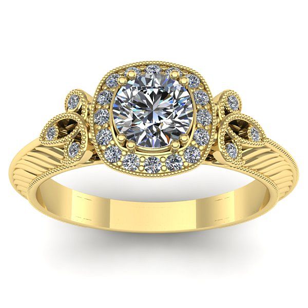 Inel cu diamant de laborator rotund