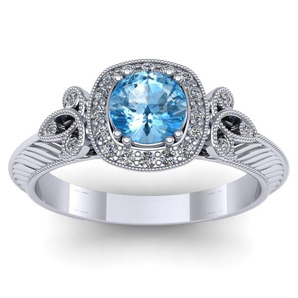 Inel logodna cu topaz blue rotund