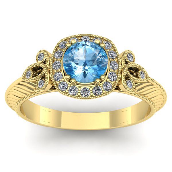 Inel logodna cu topaz blue rotund