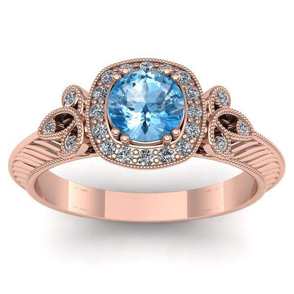 Inel de logodna cu topaz blue rotund