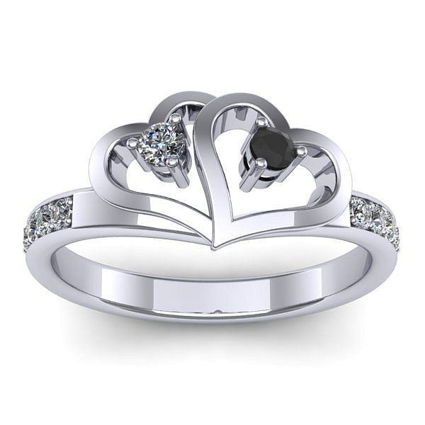 Inel cu diamant negru rotund