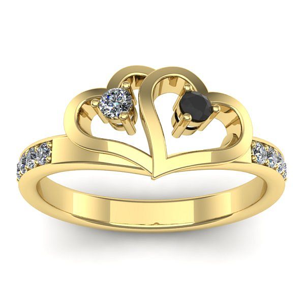 Inel cu diamant negru rotund