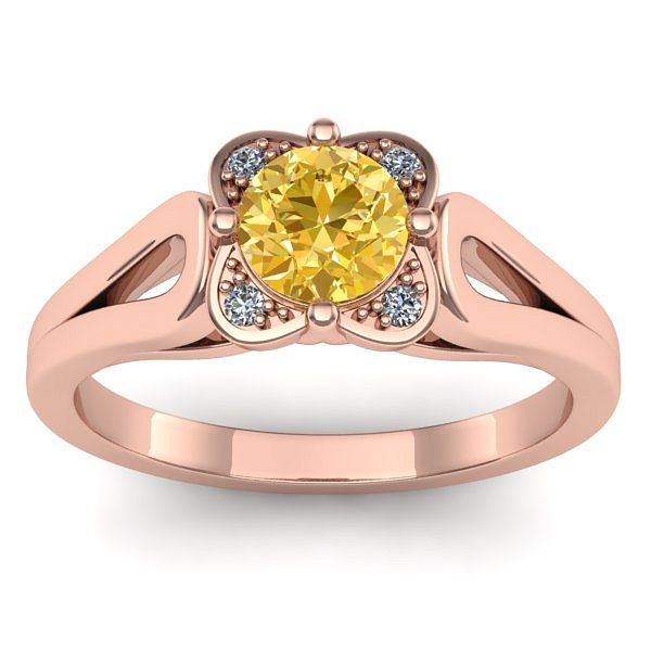 Inel de logodna cu safir galben rotund