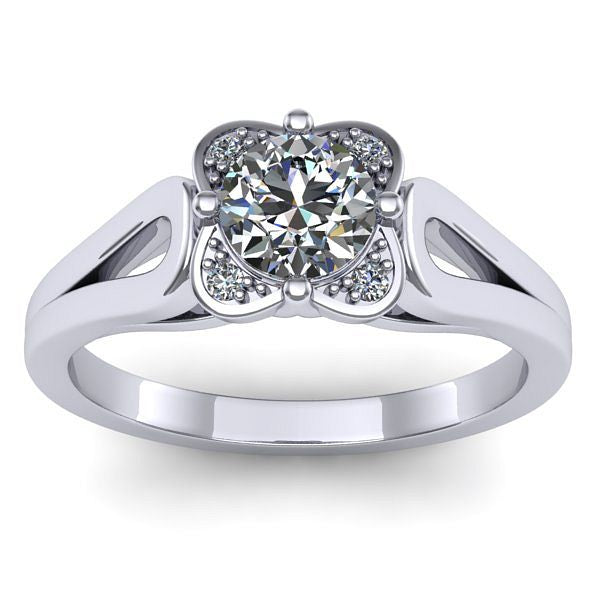 Inel cu diamant de laborator rotund