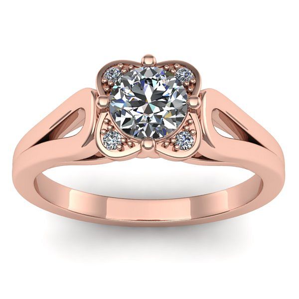 Inel cu diamant de laborator rotund