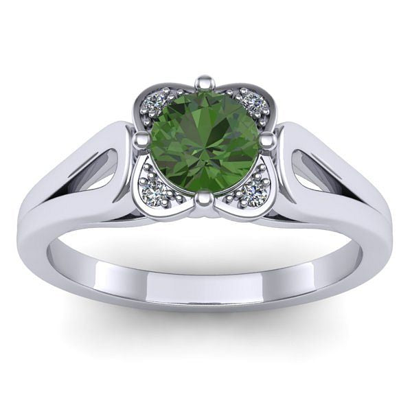 Inel logodna cu peridot rotund