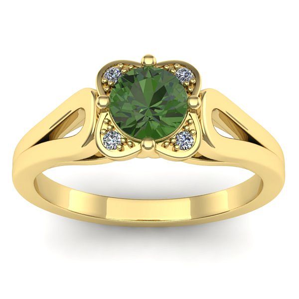 Inel de logodna cu peridot rotund