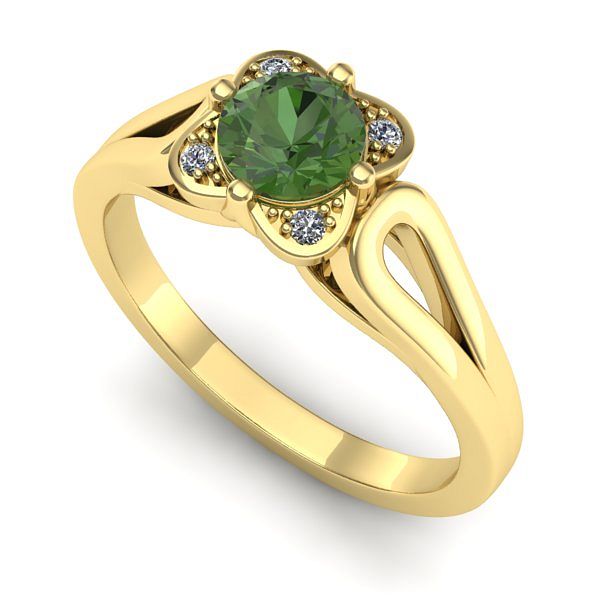 Inel de logodna din aur galben cu peridot