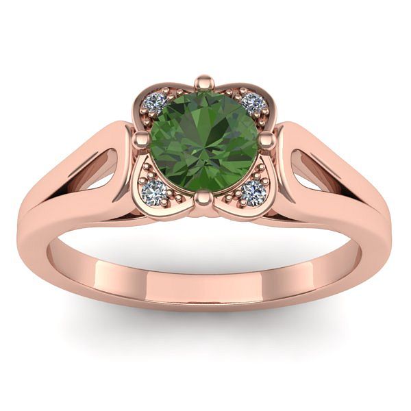 Inel cu peridot rotund
