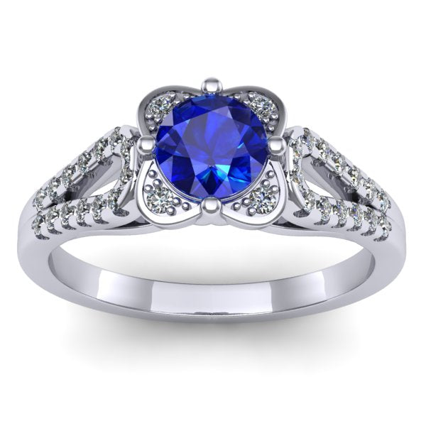 Inel logodna cu safir rotund