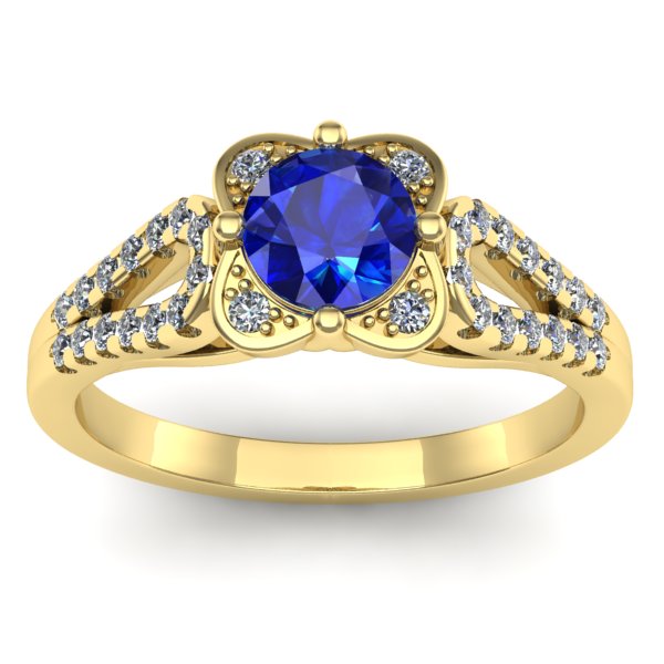 Inel logodna cu safir rotund