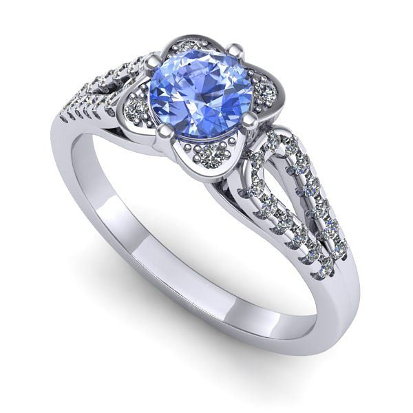 Inel din aur alb cu tanzanit