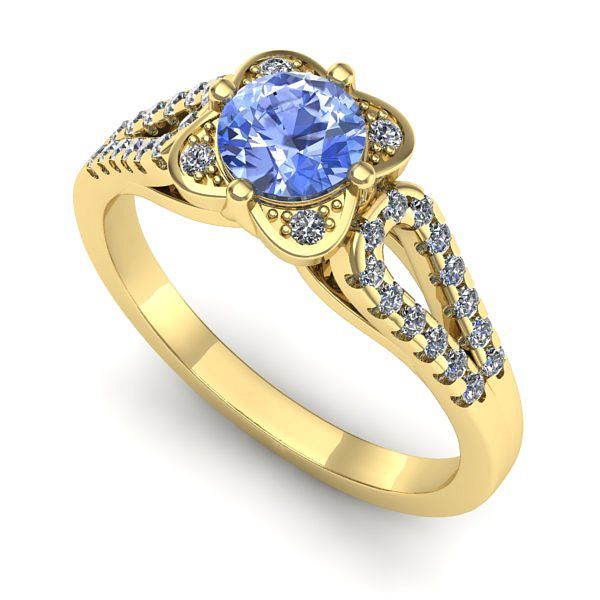 Inel din aur galben cu tanzanit