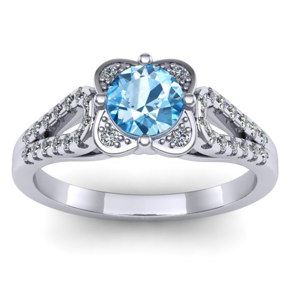 Inel cu topaz blue rotund