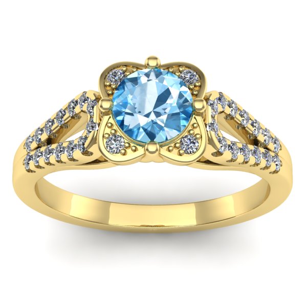 Inel de logodna cu topaz blue rotund