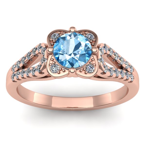 Inel cu topaz blue rotund
