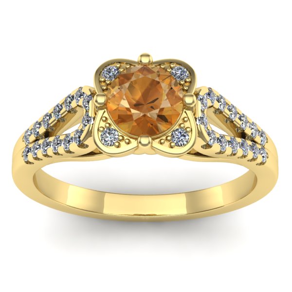 Inel de logodna cu citrin rotund