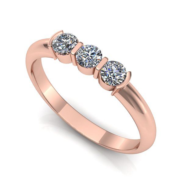 Inel de logodna din aur roz cu diamant