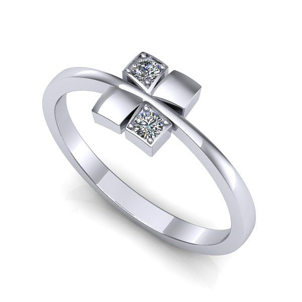 Inel logodna din aur alb cu diamant
