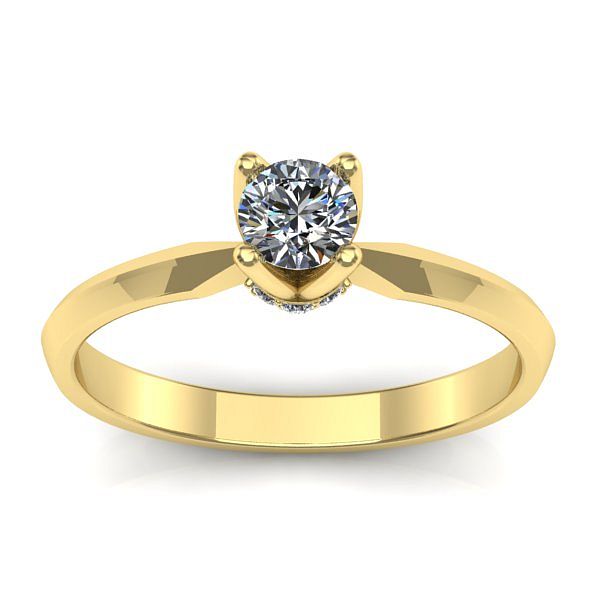 Inel cu diamant rotund