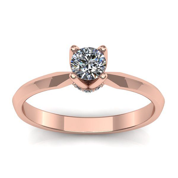 Inel cu diamant rotund