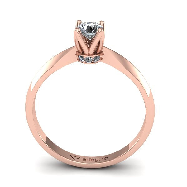 Inel logodna halo cu diamant