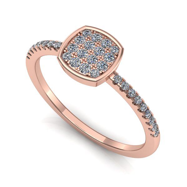 Inel de logodna din aur roz cu diamant