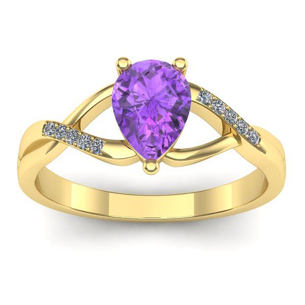 Inel de logodna cu ametist lacrima
