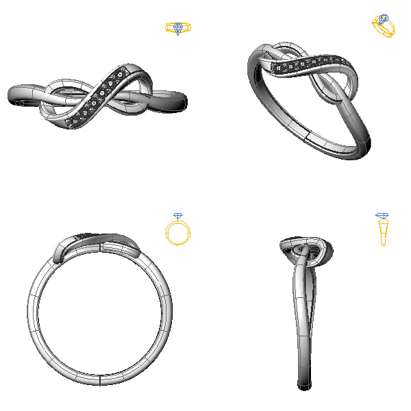 Inel logodna eternity cu diamante