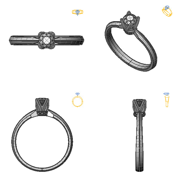 Inel logodna din aur galben