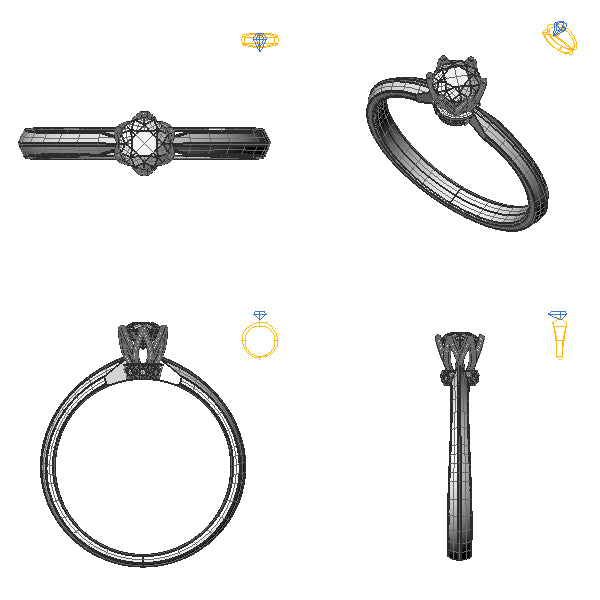 Inel logodna din aur alb