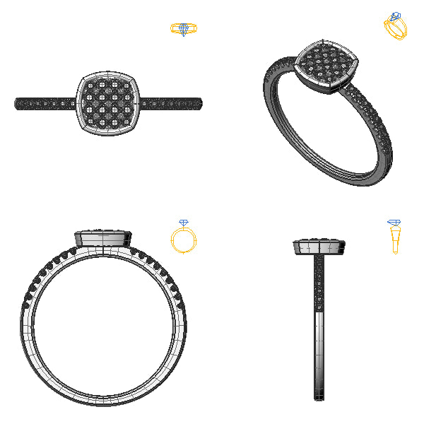 Inel sidestone cu diamant