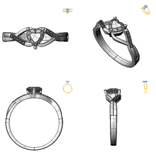 Inel de logodna sidestone cu smarald