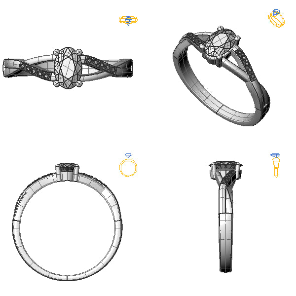 Inel logodna sidestone cu topaz blue