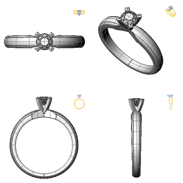 Inel de logodna solitaire cu diamant