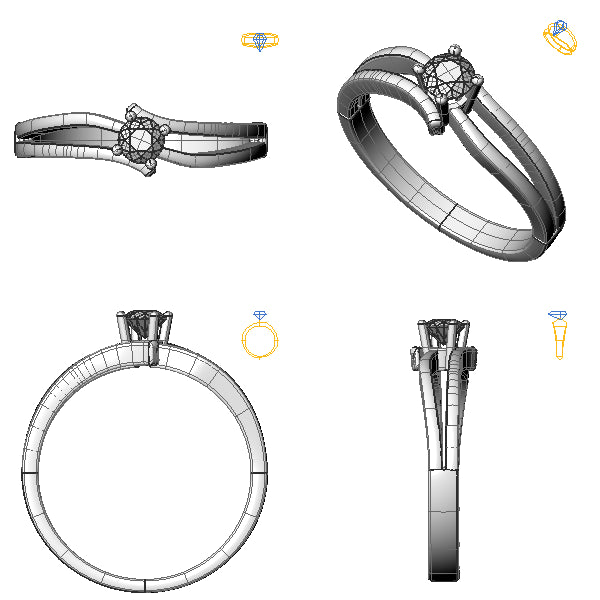 Inel de logodna solitaire cu diamant