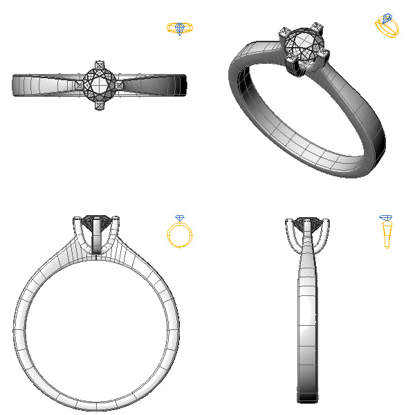 Inel logodna solitaire cu diamant