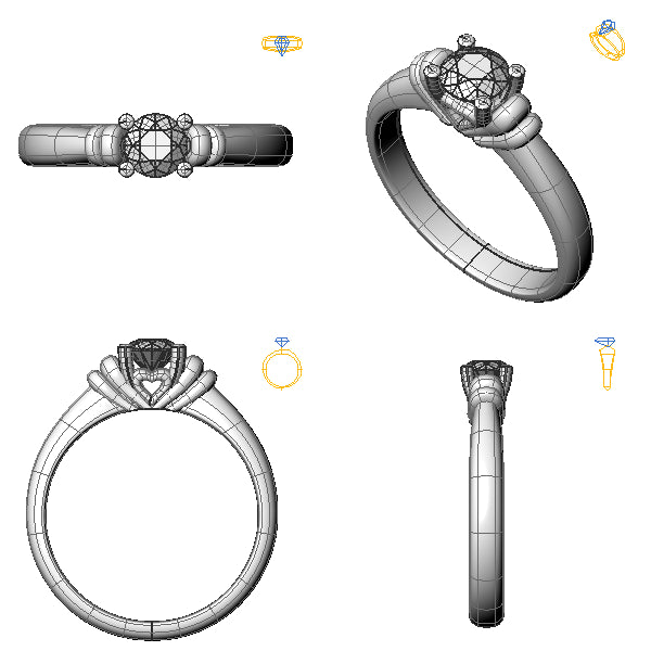 Inel de logodna din aur alb