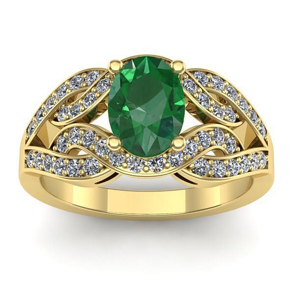 Inel logodna cu smarald oval