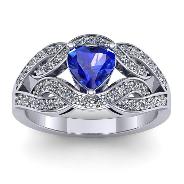 Inel logodna cu safir inima